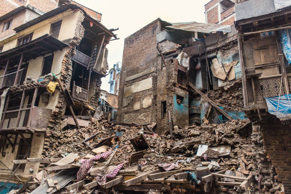 Destroyed,Houses,In,Kathmandu,After,The,Earthquake,,April,2015