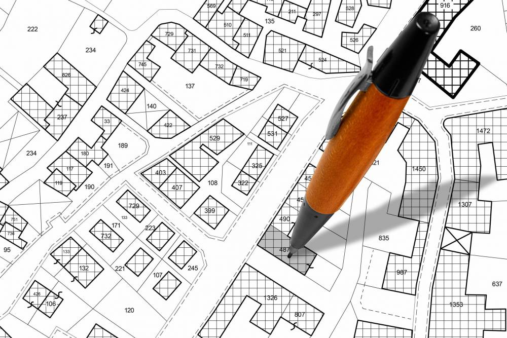 Imaginary,Cadastral,Map,With,Buildings,,Land,Parcel,And,Vacant,Plot